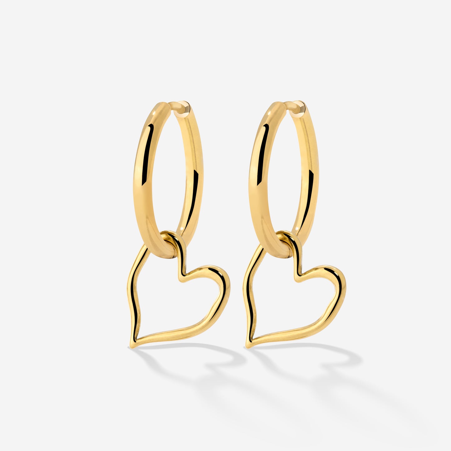 Melting Heart Hoop Set Medium Gold