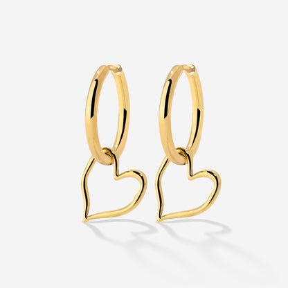 Melting Heart Hoop Set Medium Gold