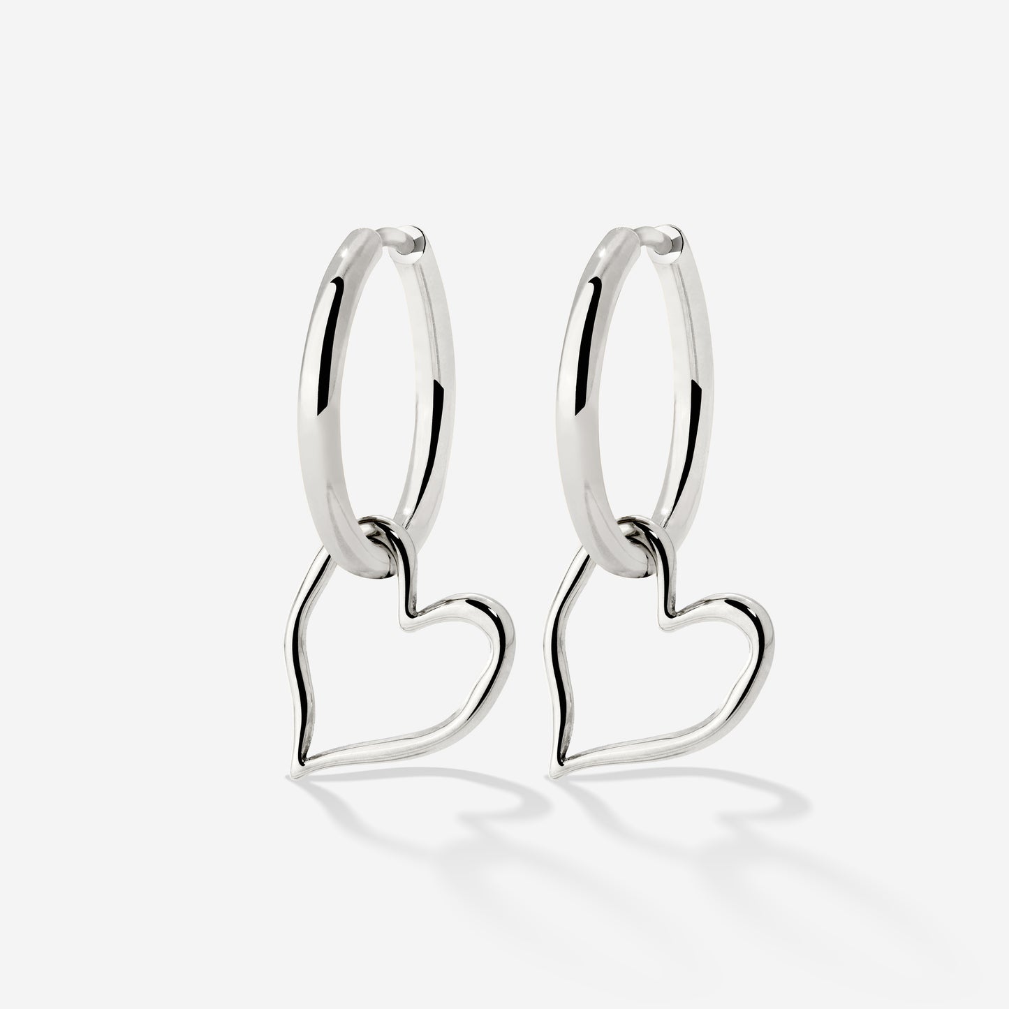 Melting Heart Hoop Set Medium Silber