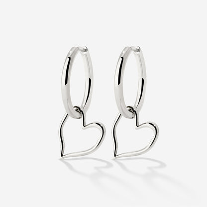 Melting Heart Hoop Set Medium Silber