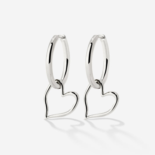 Melting Heart Hoop Set Medium Silber