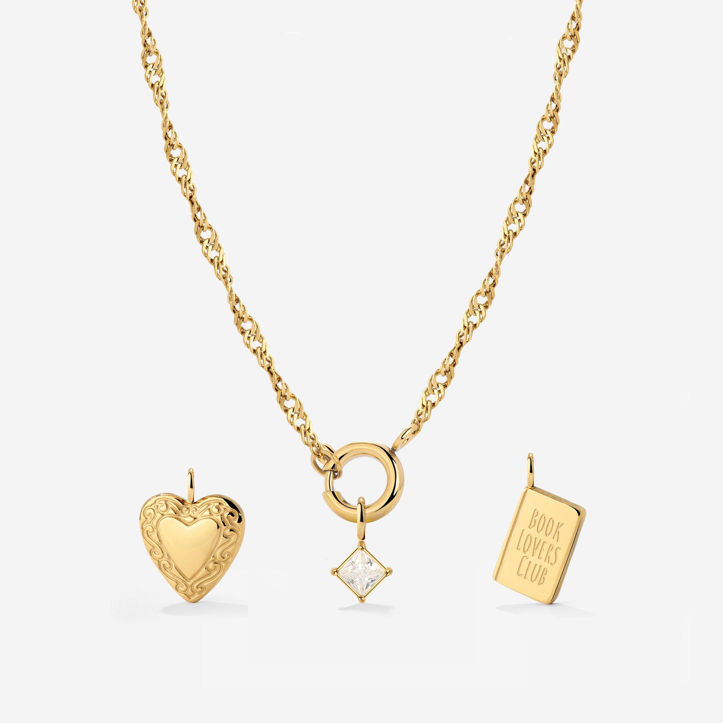 Singapore Chain Charm Necklace Set