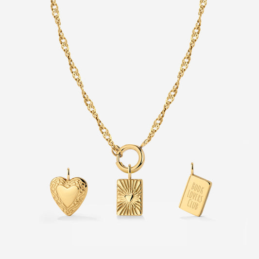 Classic Chain Charm Necklace Set