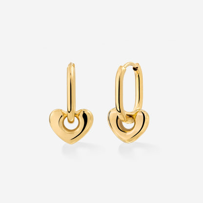 Phat Heart Oval Hoop Set Baby Gold