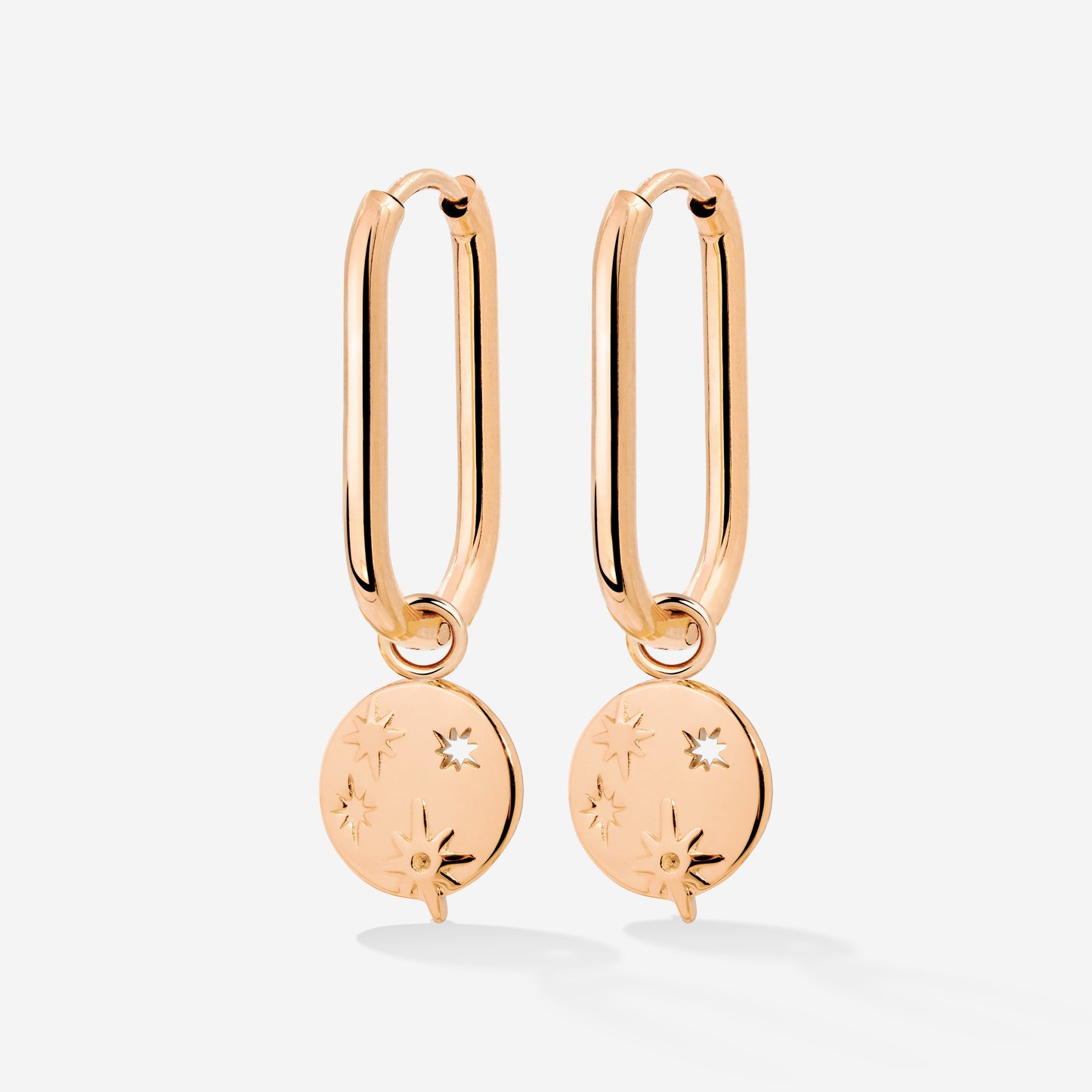Shiny Stars Oval Hoop Set Small Roségold