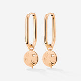 Shiny Stars Oval Hoop Set Small Roségold