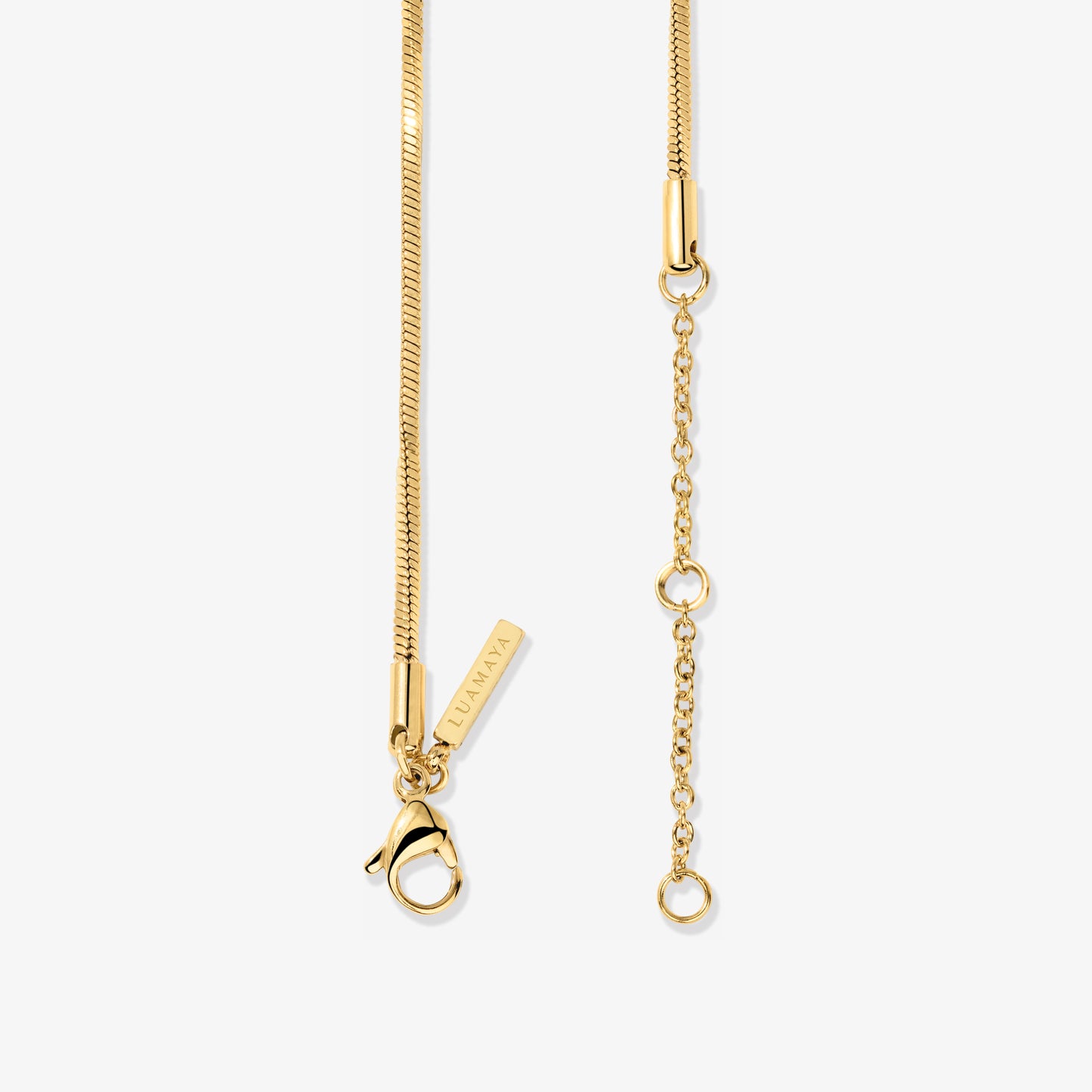 Squared Snake Chain Necklace Gold
