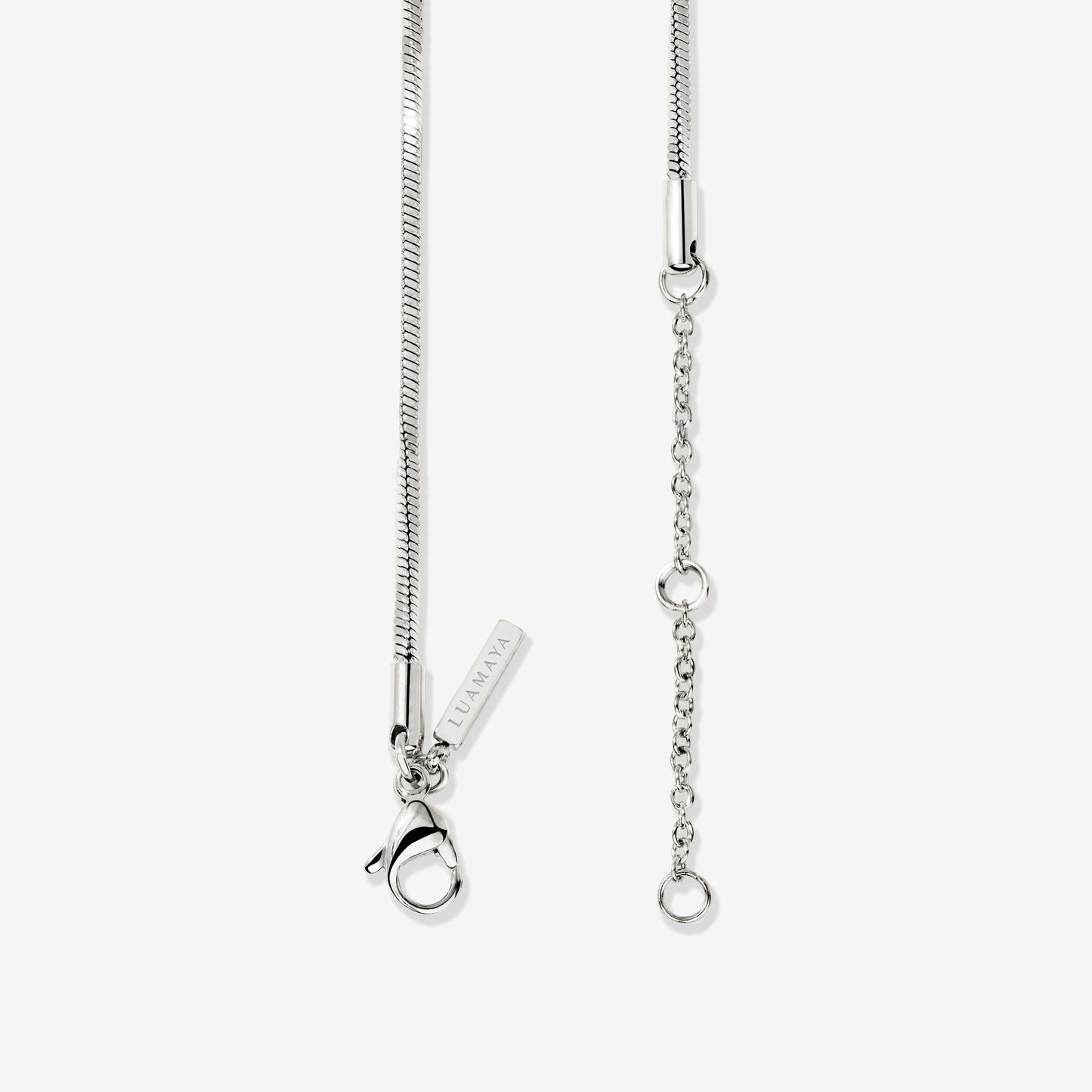 Squared Snake Chain Necklace Silber