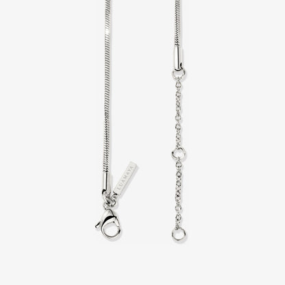 Squared Snake Chain Necklace Silber