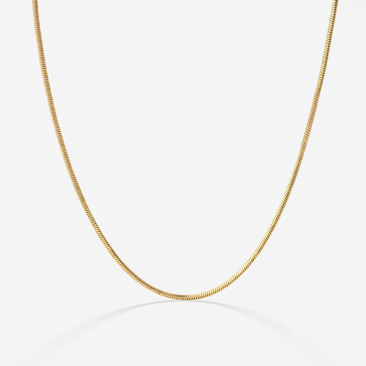 Squared Snake Chain Necklace Gold