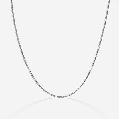 Squared Snake Chain Necklace Silber