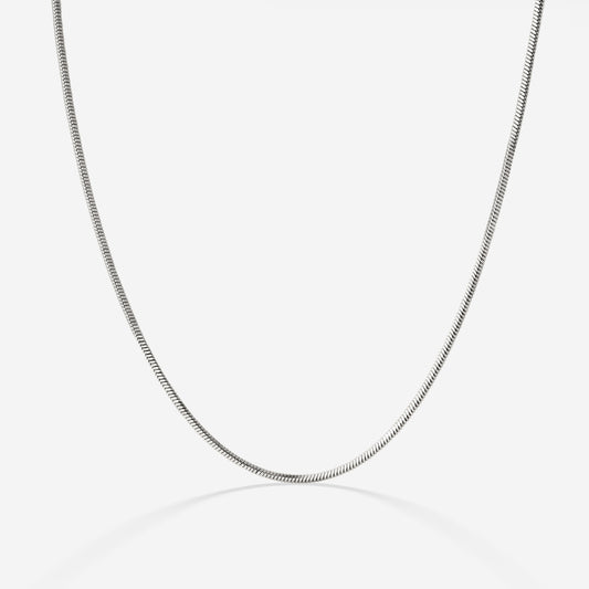 Squared Snake Chain Necklace Silber