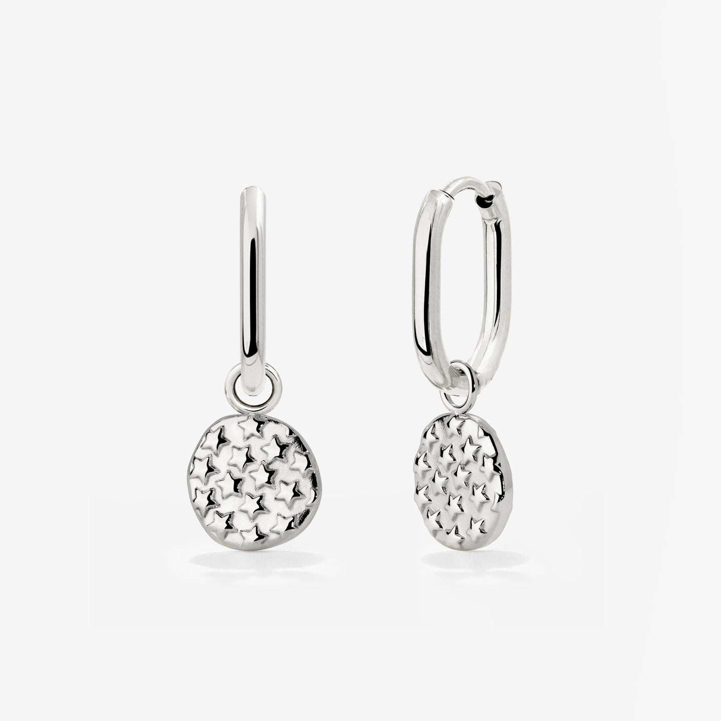 Starry Skies Oval Hoop Set Baby Silber