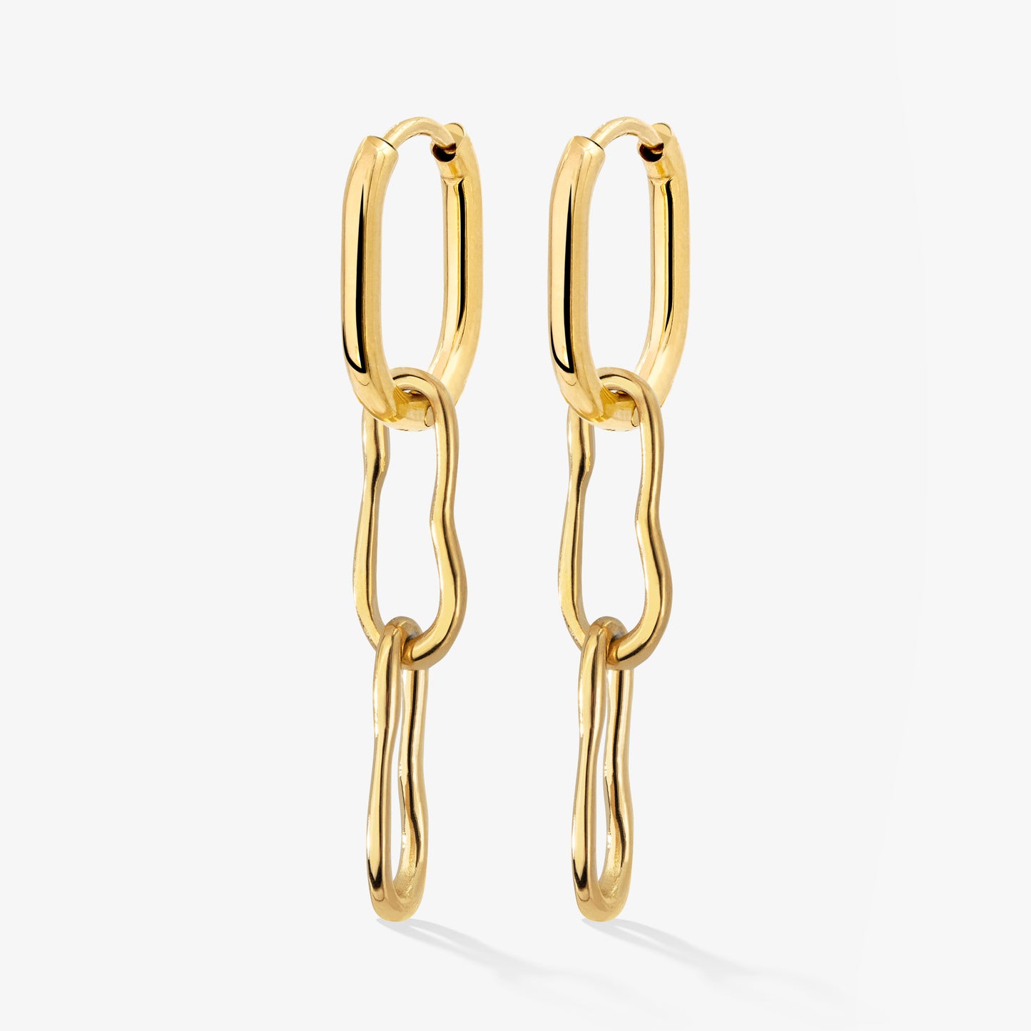 Blending Duo Oval Hoop Set Baby Gold