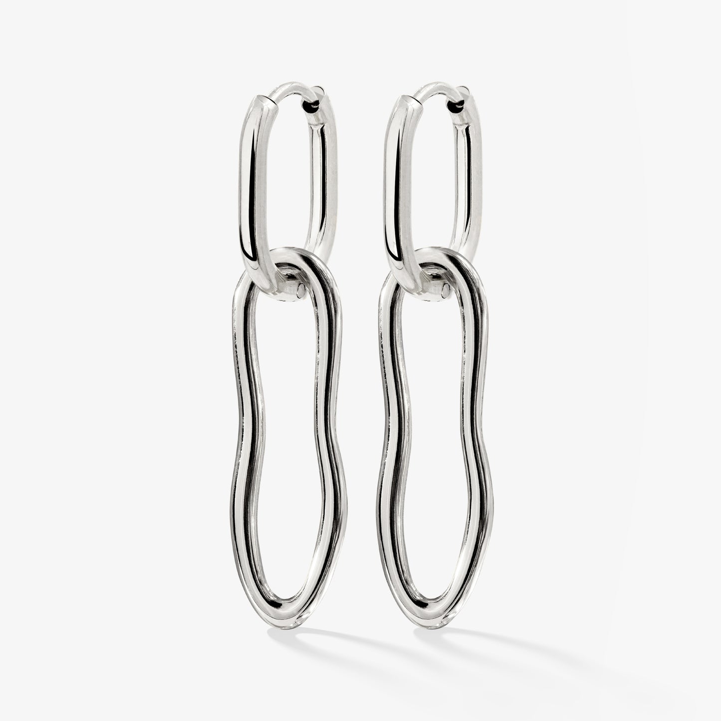 Blending Shapes Oval Hoop Set Baby Silber