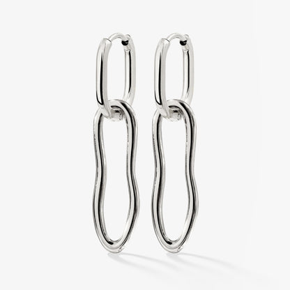 Blending Shapes Oval Hoop Set Baby Silber