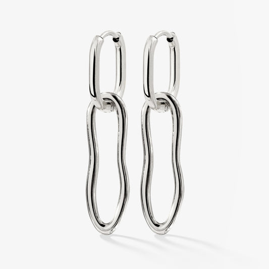 Blending Shapes Oval Hoop Set Baby Silber