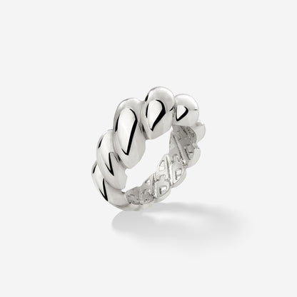 Bold Twist Ring Silber