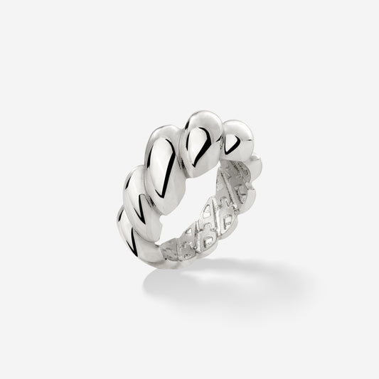Bold Twist Ring Silber