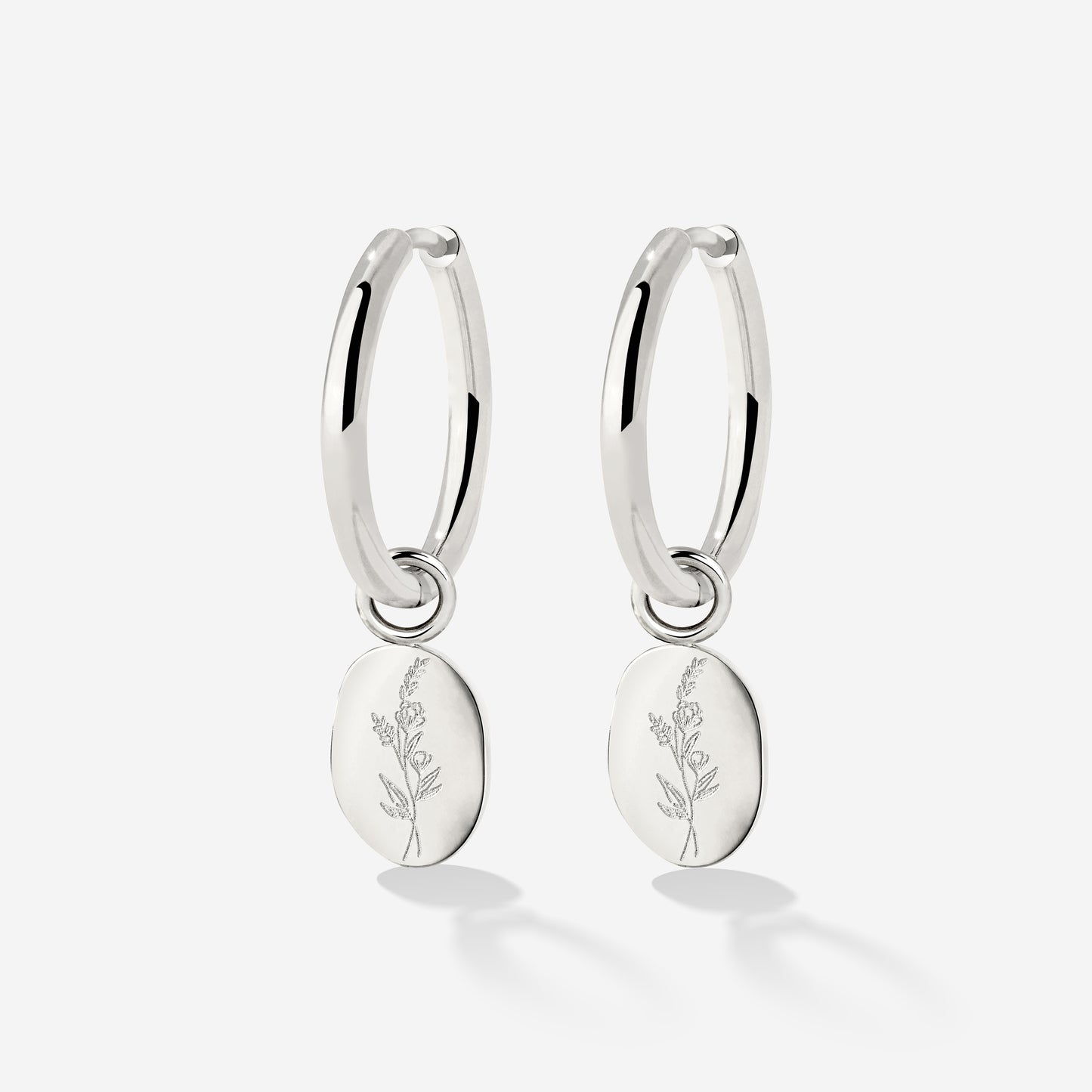 Bouquet Coin Hoop Set Medium Silber