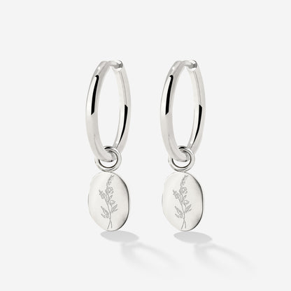 Bouquet Coin Hoop Set Medium Silber