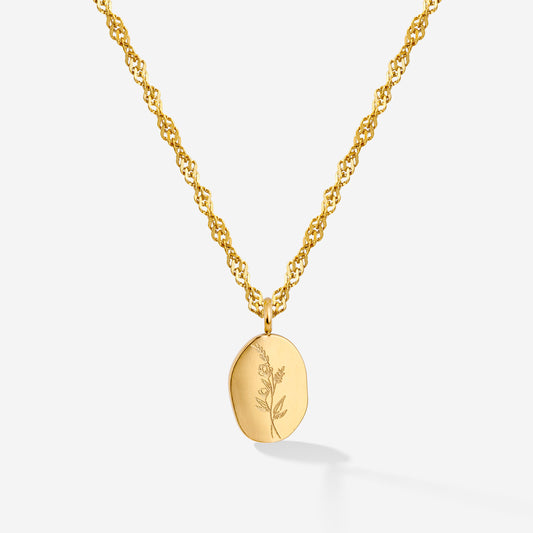 Bouquet Coin Necklace Gold