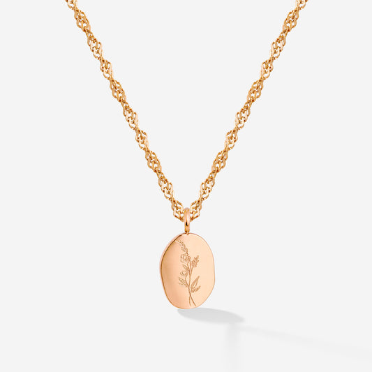 Bouquet Coin Necklace Roségold