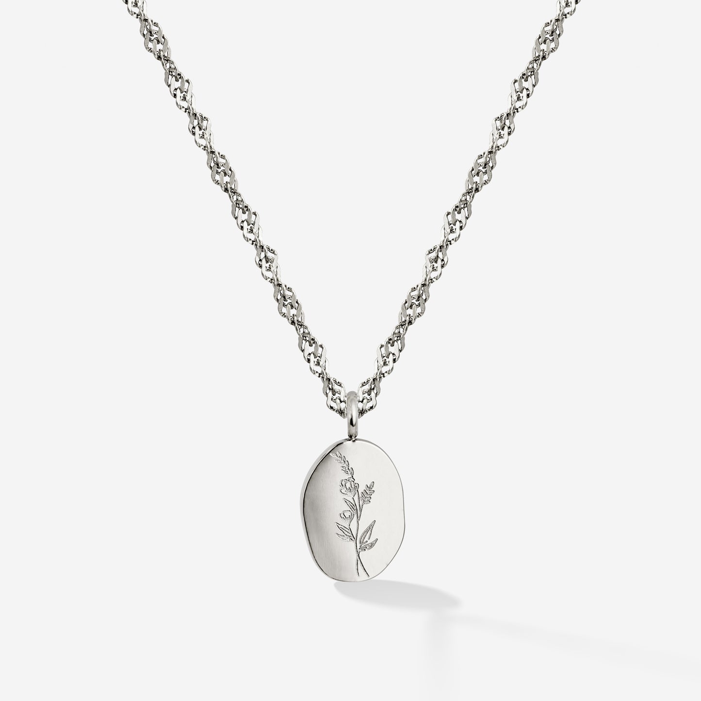 Bouquet Coin Necklace Silber