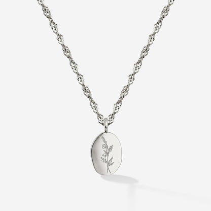 Bouquet Coin Necklace Silber