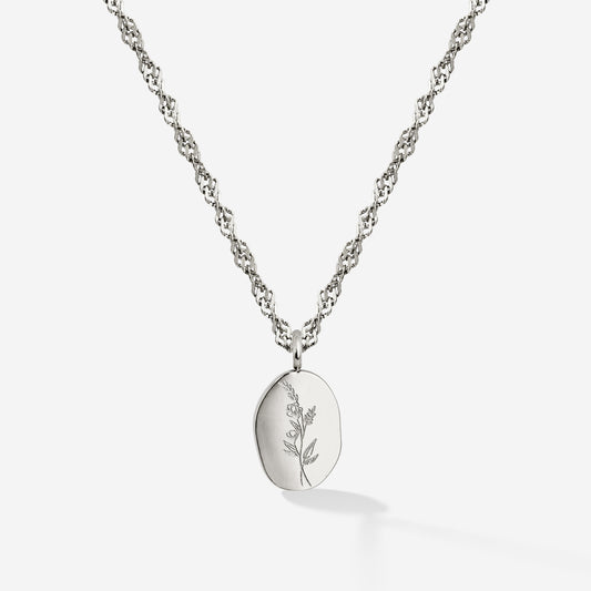 Bouquet Coin Necklace Silber