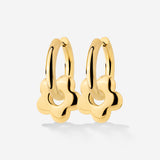 Chunky Bubble Flower Hoop Set Medium Gold