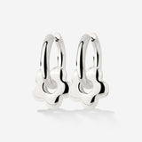 Chunky Bubble Flower Hoop Set Medium Silber