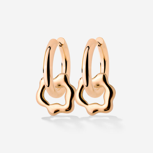 Chunky Melting Donut Hoop Set Medium Roségold