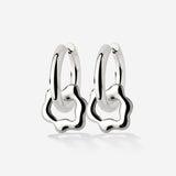 Chunky Melting Donut Hoop Set Medium Silber