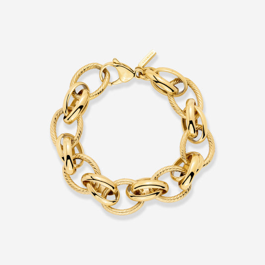 Chunky Twisted Links Bracelet Gold