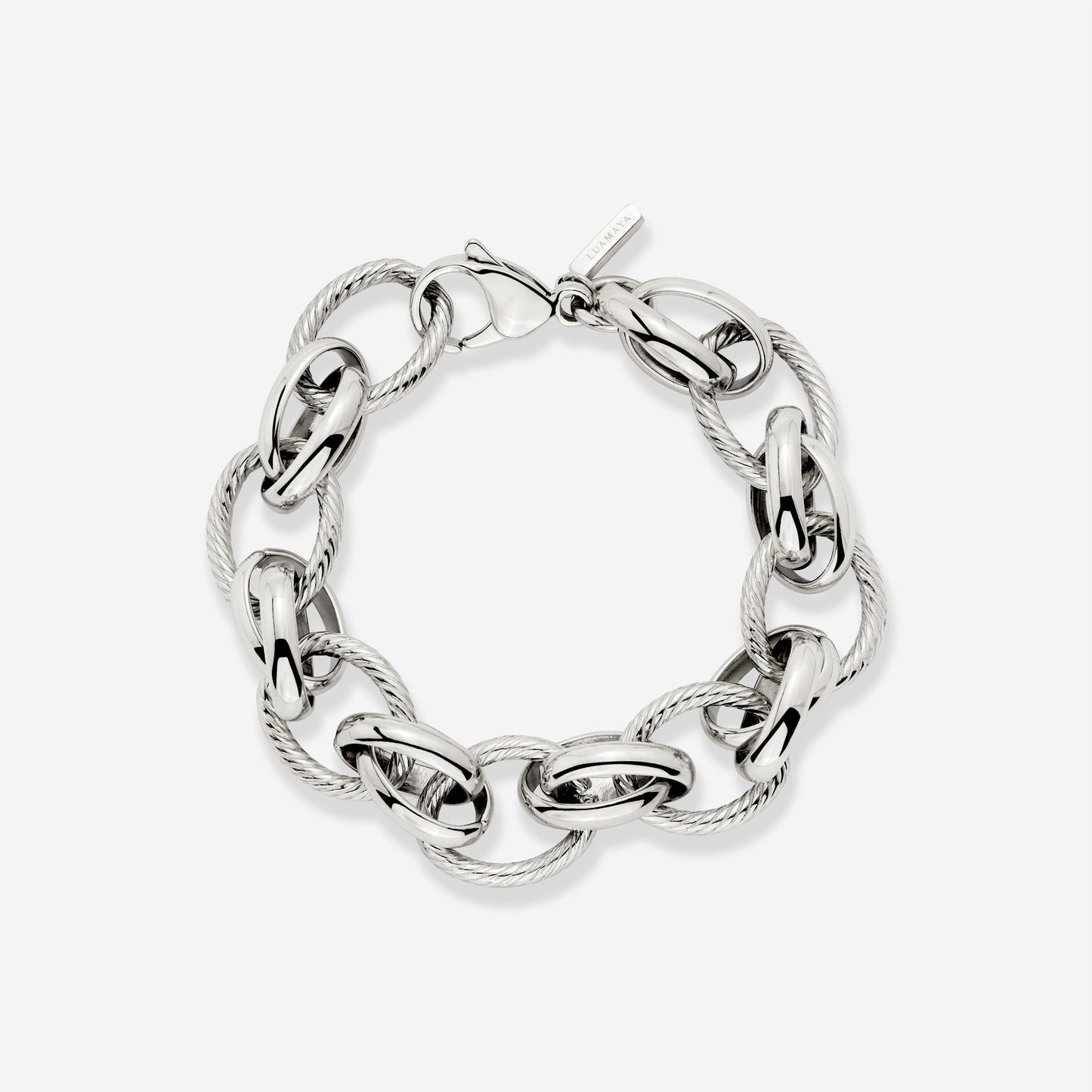 Chunky Twisted Links Bracelet Silber