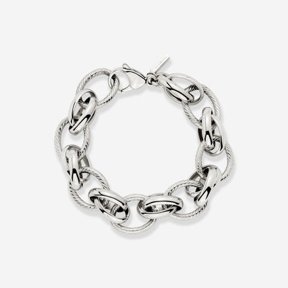 Chunky Twisted Links Bracelet Silber
