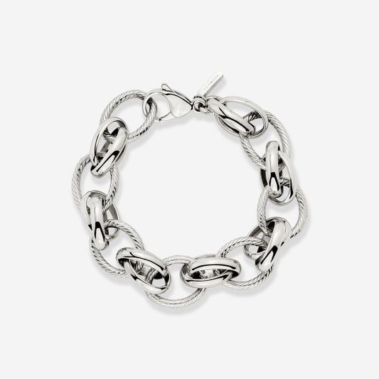 Chunky Twisted Links Bracelet Silber