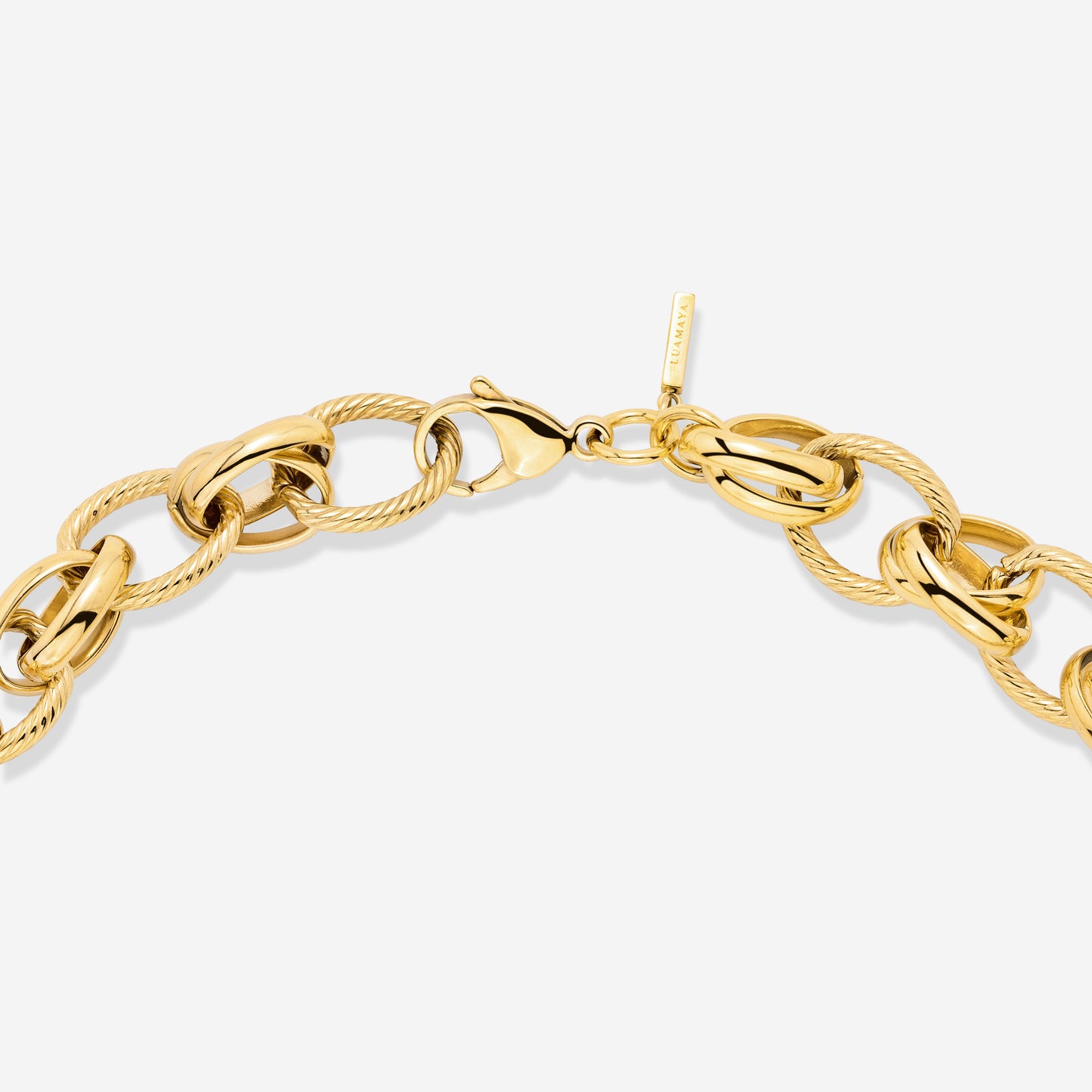 Chunky Twisted Links Necklace Gold