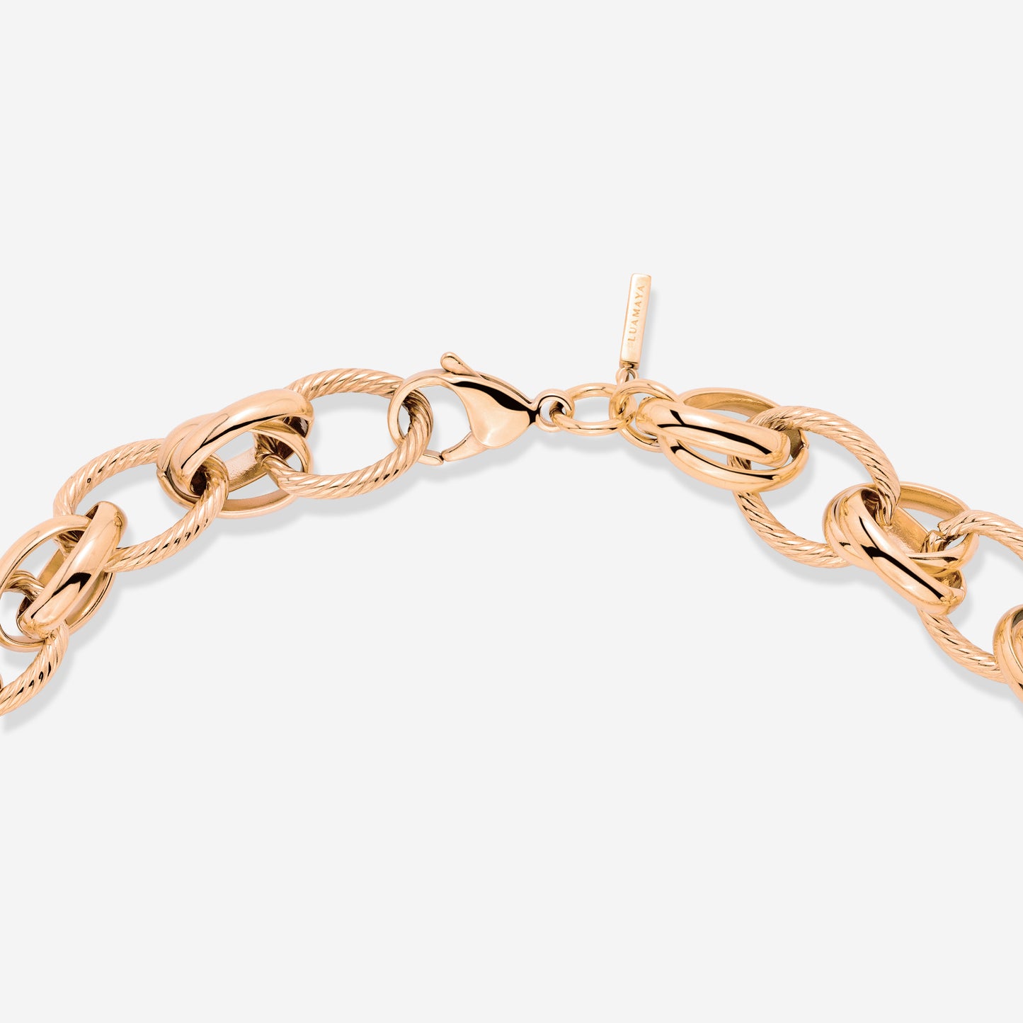 Chunky Twisted Links Necklace Roségold