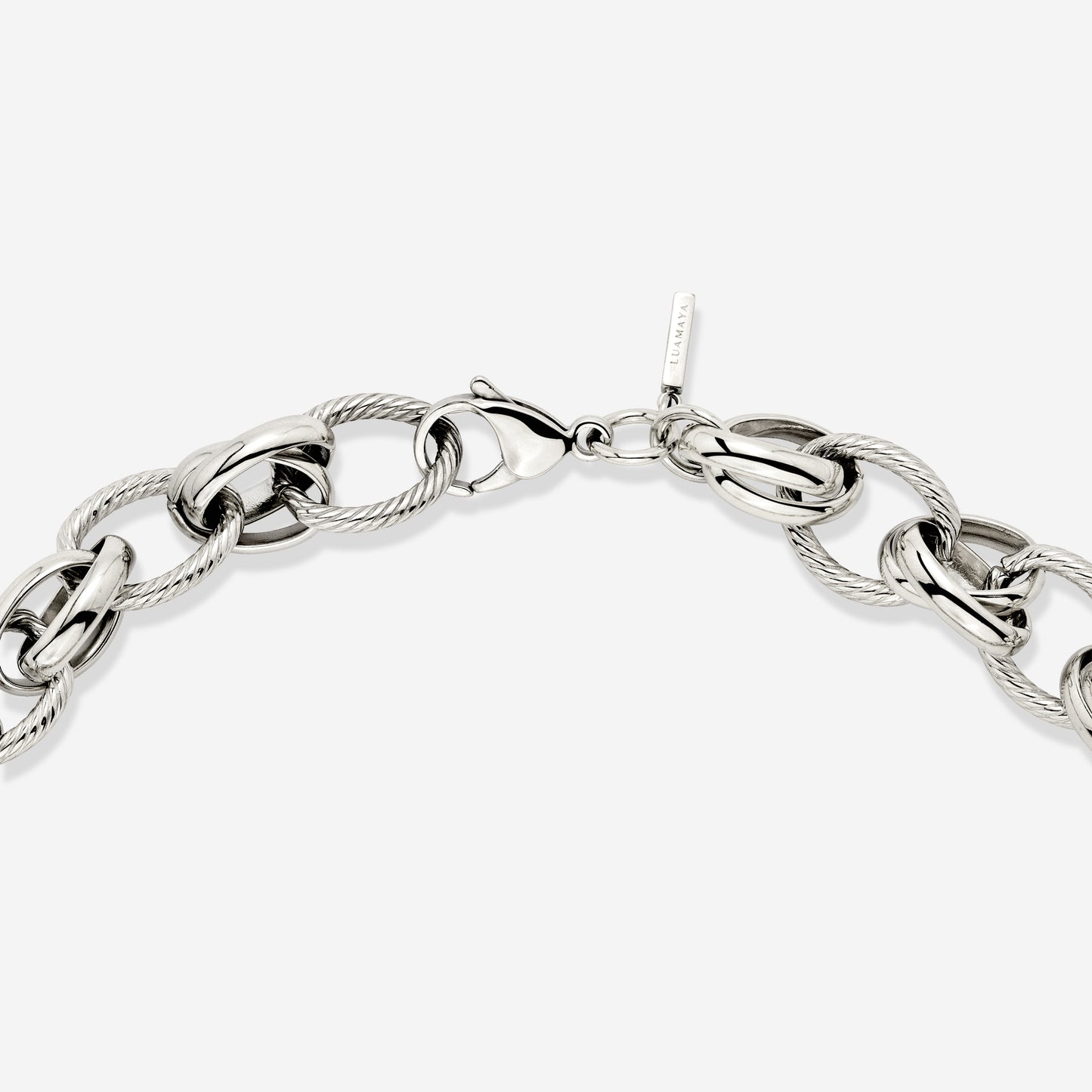 Chunky Twisted Links Necklace Silber