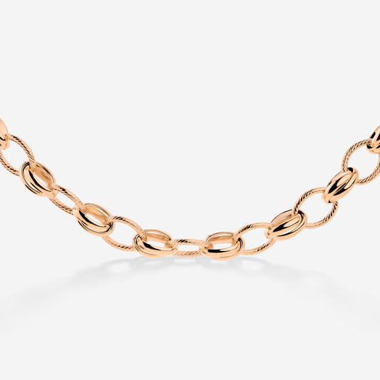 Chunky Twisted Links Necklace Roségold