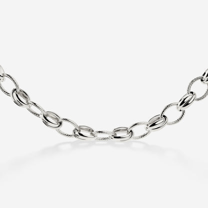 Chunky Twisted Links Necklace Silber