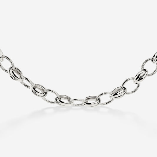 Chunky Twisted Links Necklace Silber