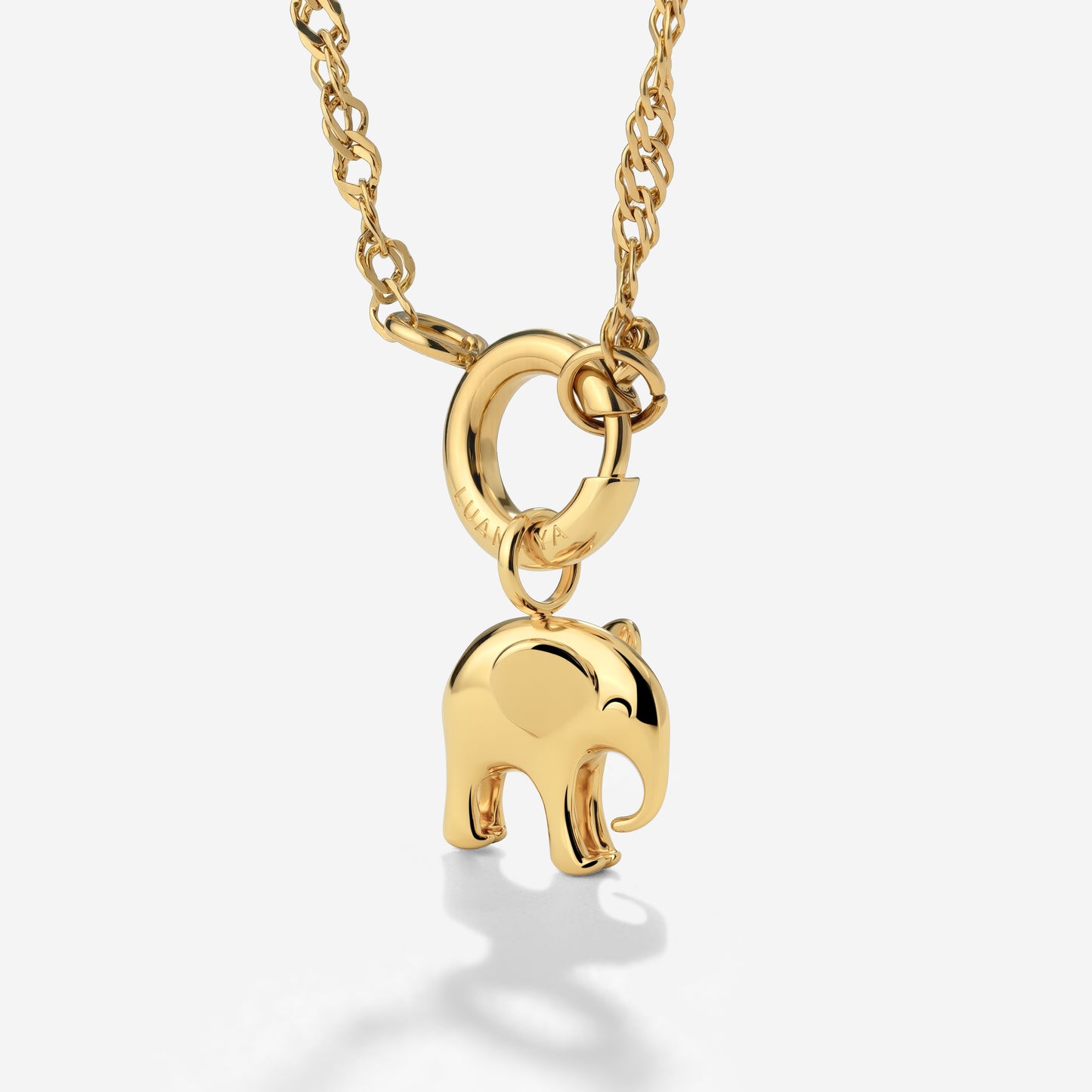 Elephant Singapore Chain Necklace Set Gold