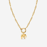Elephant Singapore Chain Necklace Set Gold