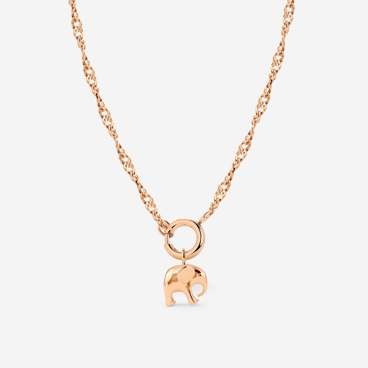 Elephant Singapore Chain Necklace Set Roségold
