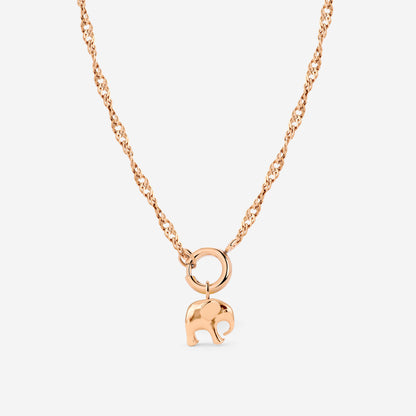 Elephant Singapore Chain Necklace Set Roségold