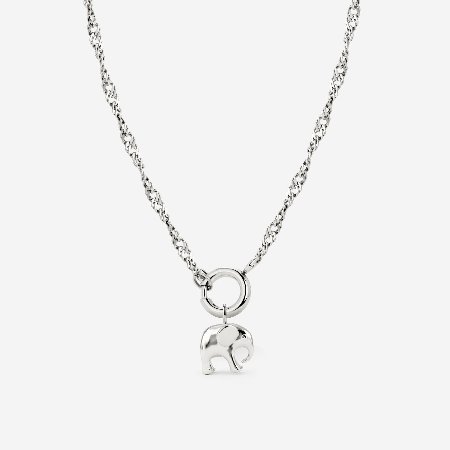 Elephant Singapore Chain Necklace Set Silber