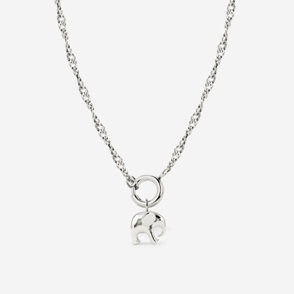 Elephant Singapore Chain Necklace Set Silber